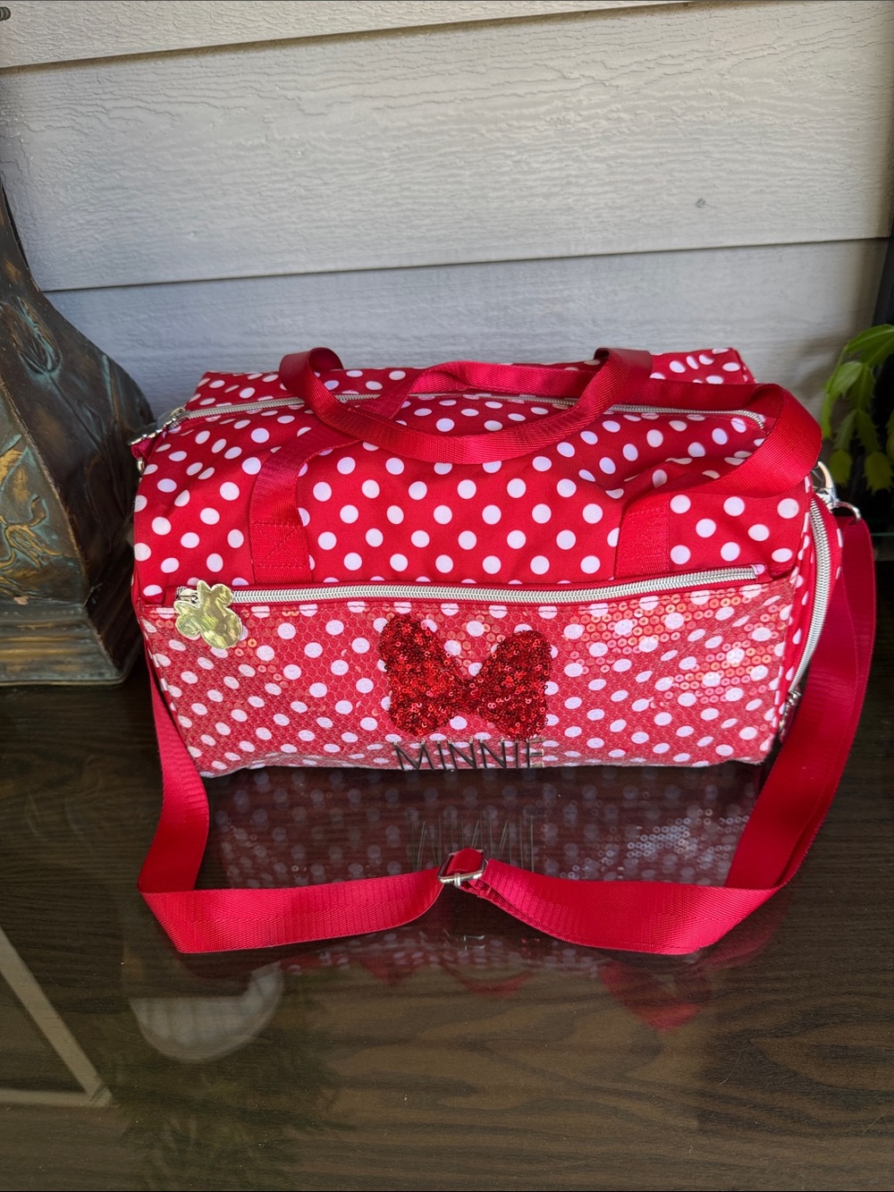 Minnie Mouse Red Polka Dot Sequin Duffle